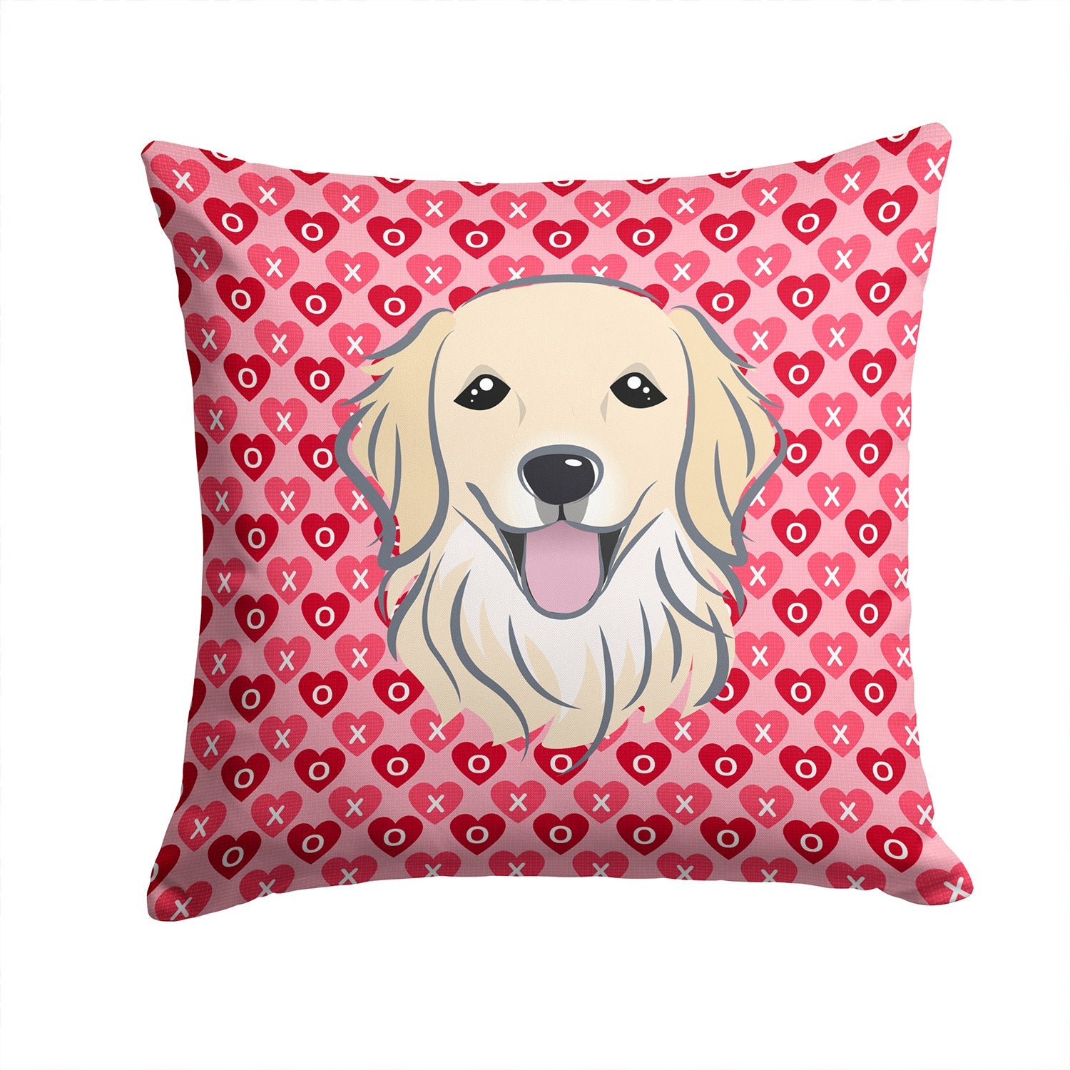 Golden Retriever Decorative Throw Pillow 14x14 Indoor Outdoor Accent Cushion, Fabric Cover with Insert for Sofa, Bed, Porch & Living Room