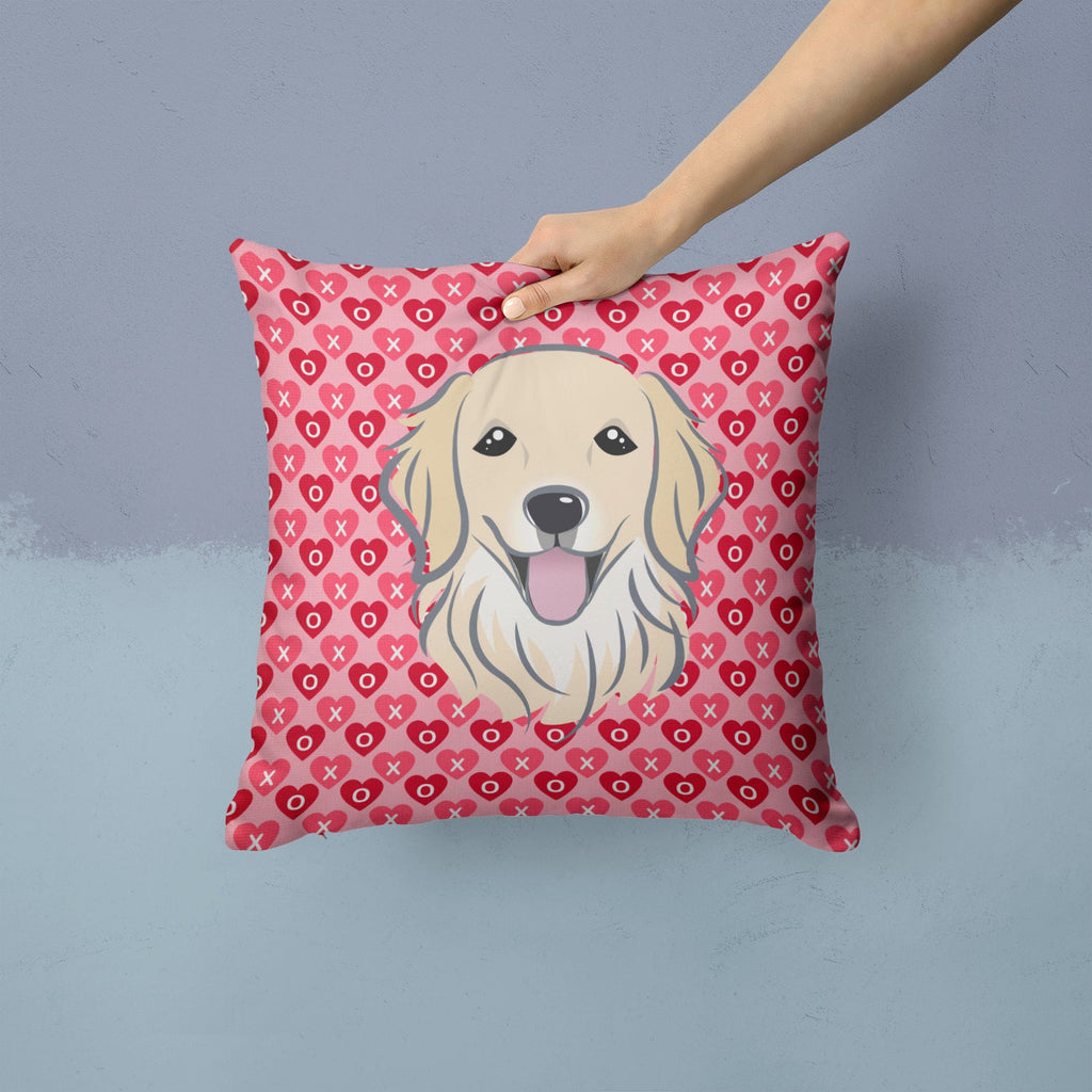 Golden Retriever Decorative Throw Pillow 14x14 Indoor Outdoor Accent Cushion, Fabric Cover with Insert for Sofa, Bed, Porch & Living Room