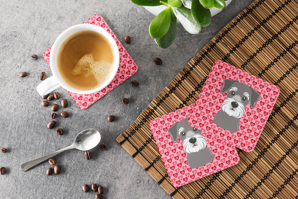 Schnauzer Foam Coasters Set of 4 Cup Coasters for Indoor Outdoor, Tabletop Protection, Anti Slip, Mouse pad Material