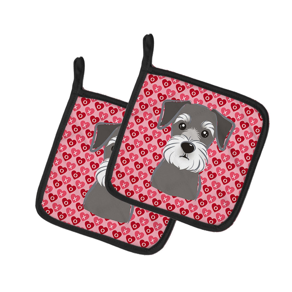 Schnauzer Pot Holder Set of 2 Heat Resistant Quilted Hot Pads 7.5 x 7.5 Inch, Insulated Kitchen Trivets for Cooking & Baking