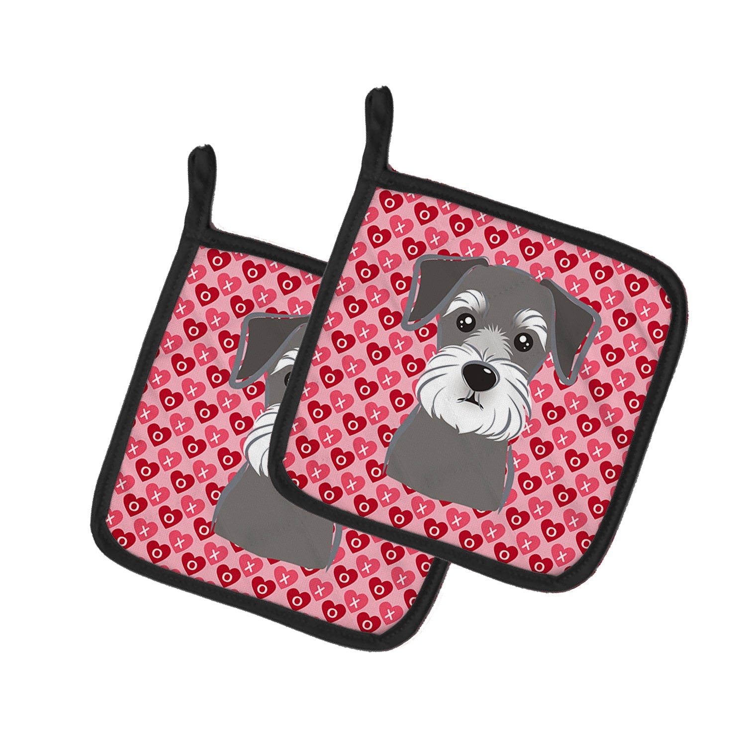 Schnauzer Pot Holder Set of 2 Heat Resistant Quilted Hot Pads 7.5 x 7.5 Inch, Insulated Kitchen Trivets for Cooking & Baking