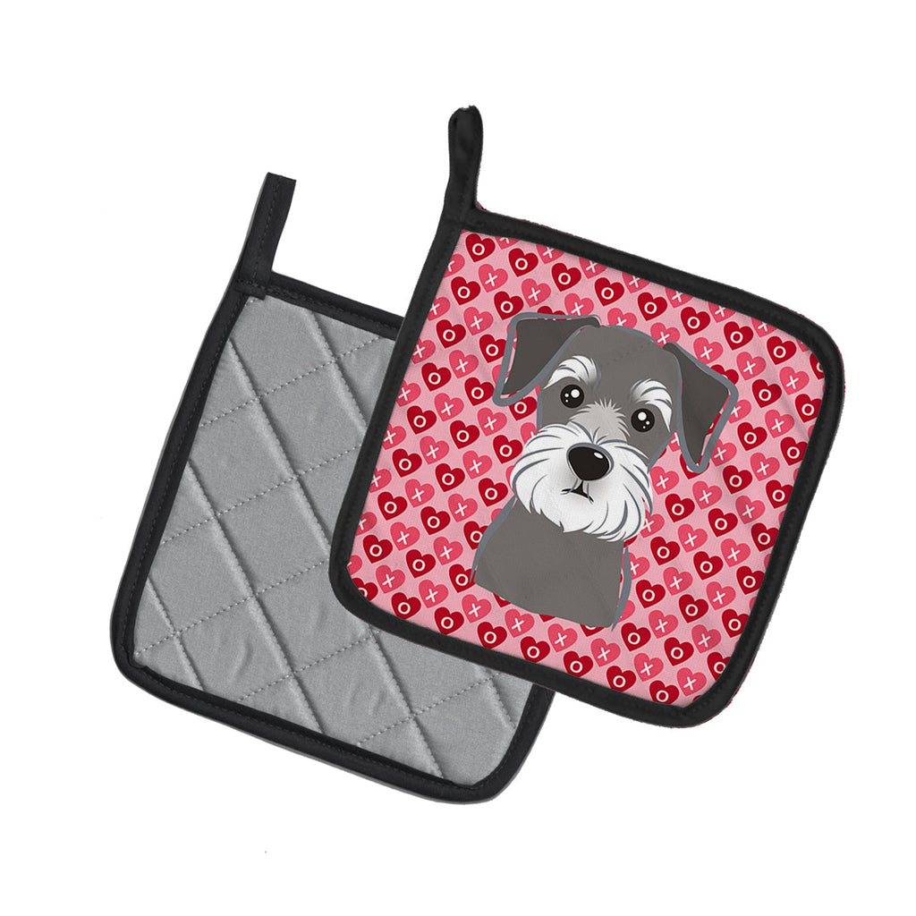 Schnauzer Pot Holder Set of 2 Heat Resistant Quilted Hot Pads 7.5 x 7.5 Inch, Insulated Kitchen Trivets for Cooking & Baking