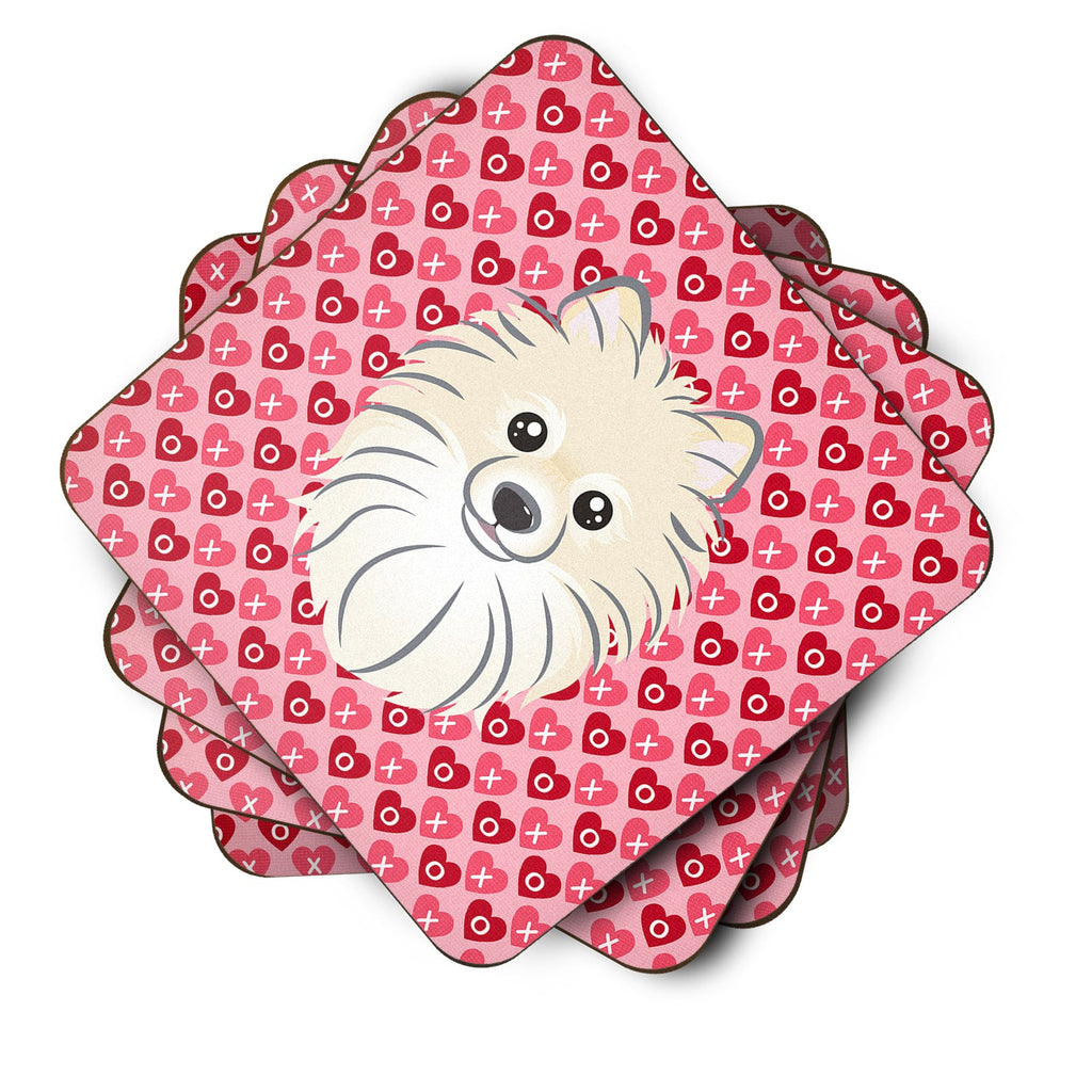 Pomeranian Foam Coasters Set of 4 Cup Coasters for Indoor Outdoor, Tabletop Protection, Anti Slip, Mouse pad Material