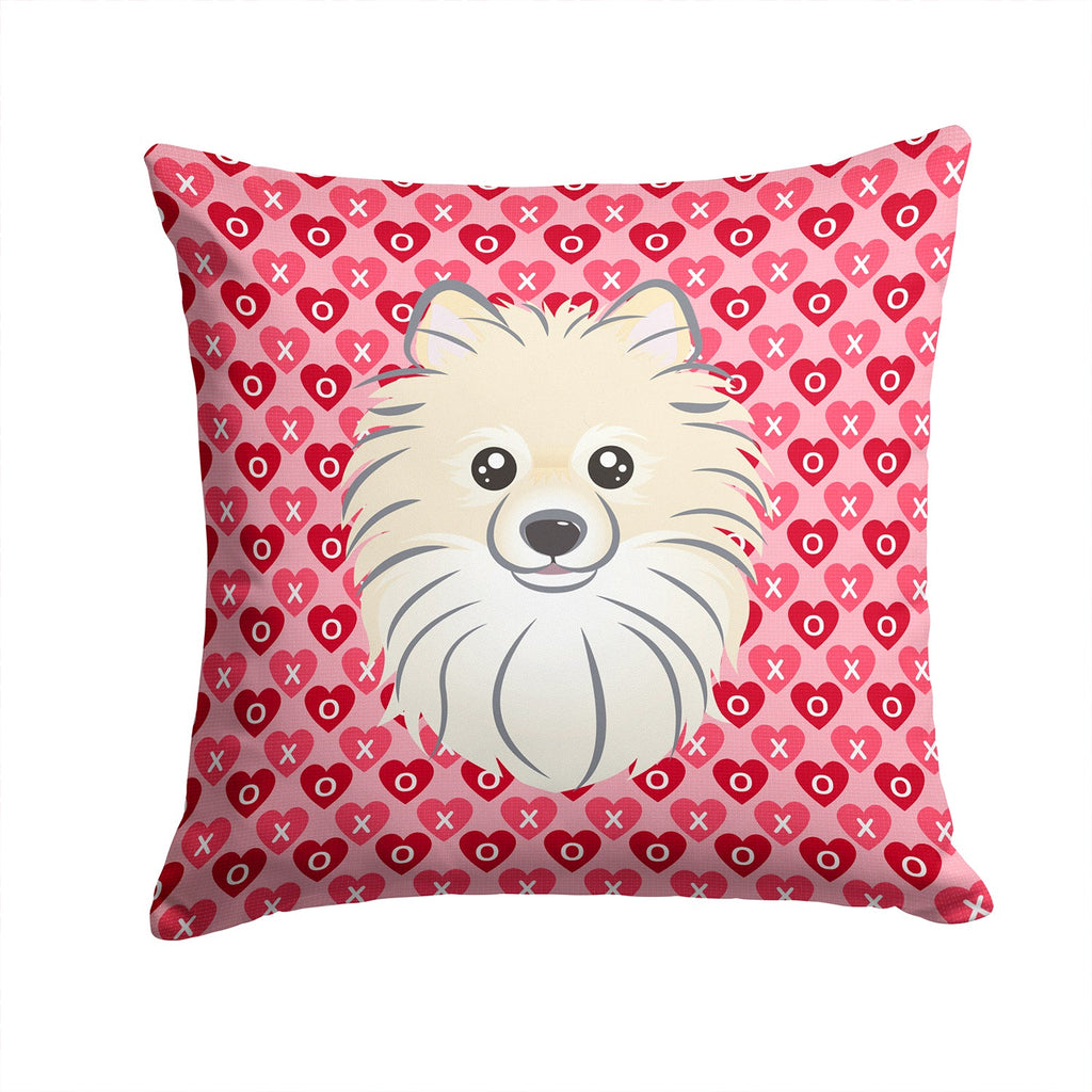 Pomeranian Decorative Throw Pillow 14x14 Indoor Outdoor Accent Cushion, Fabric Cover with Insert for Sofa, Bed, Porch & Living Room