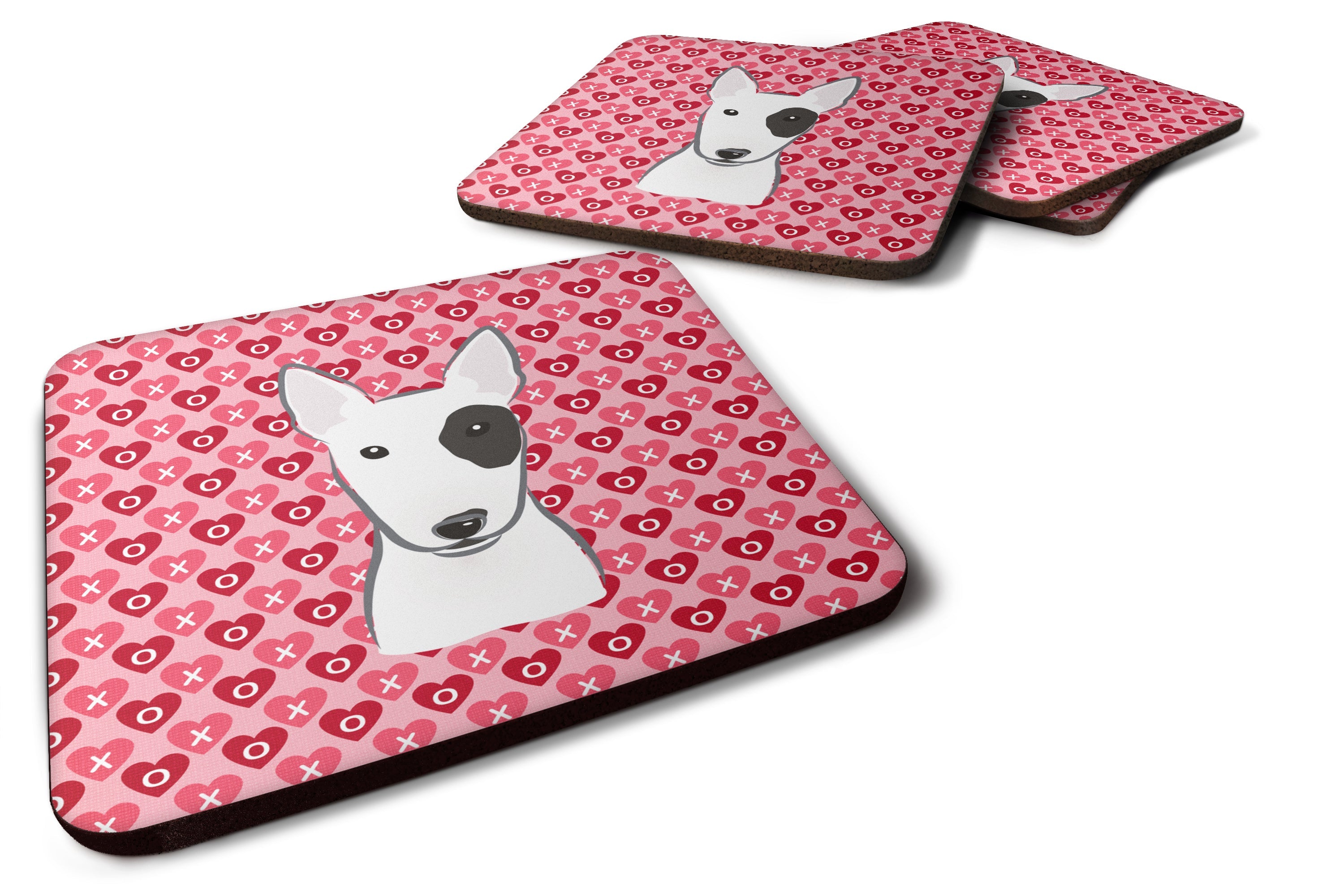 Bull Terrier Foam Coasters Set of 4 Cup Coasters for Indoor Outdoor, Tabletop Protection, Anti Slip, Mouse pad Material