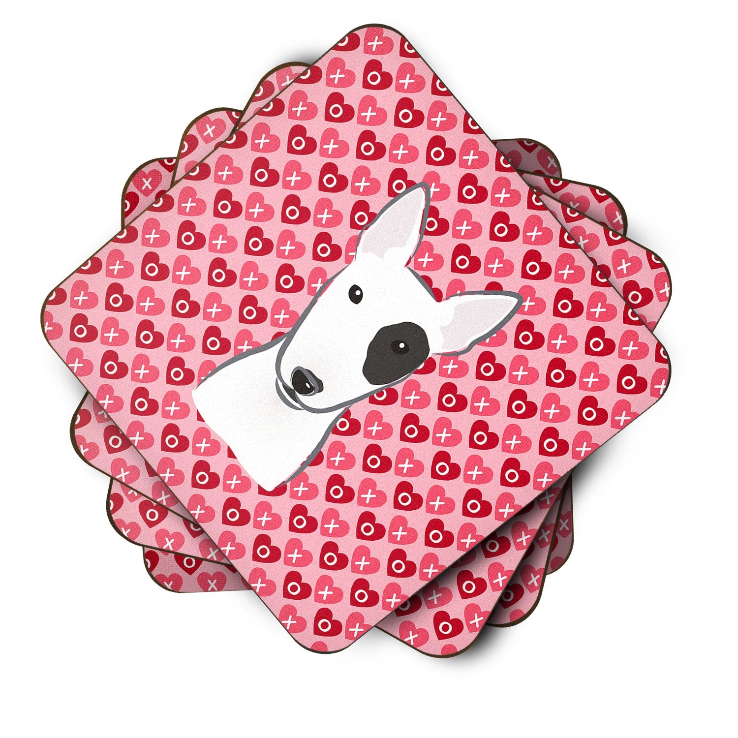 Bull Terrier Foam Coasters Set of 4 Cup Coasters for Indoor Outdoor, Tabletop Protection, Anti Slip, Mouse pad Material