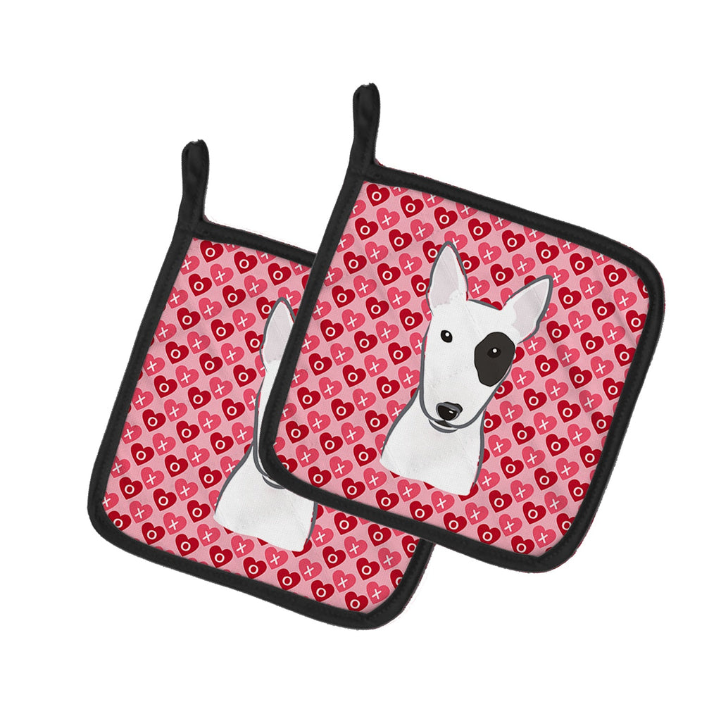 Bull Terrier Pot Holder Set of 2 Heat Resistant Quilted Hot Pads 7.5 x 7.5 Inch, Insulated Kitchen Trivets for Cooking & Baking