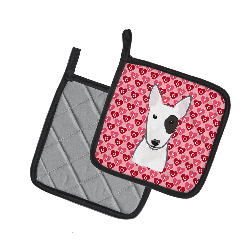 Bull Terrier Pot Holder Set of 2 Heat Resistant Quilted Hot Pads 7.5 x 7.5 Inch, Insulated Kitchen Trivets for Cooking & Baking