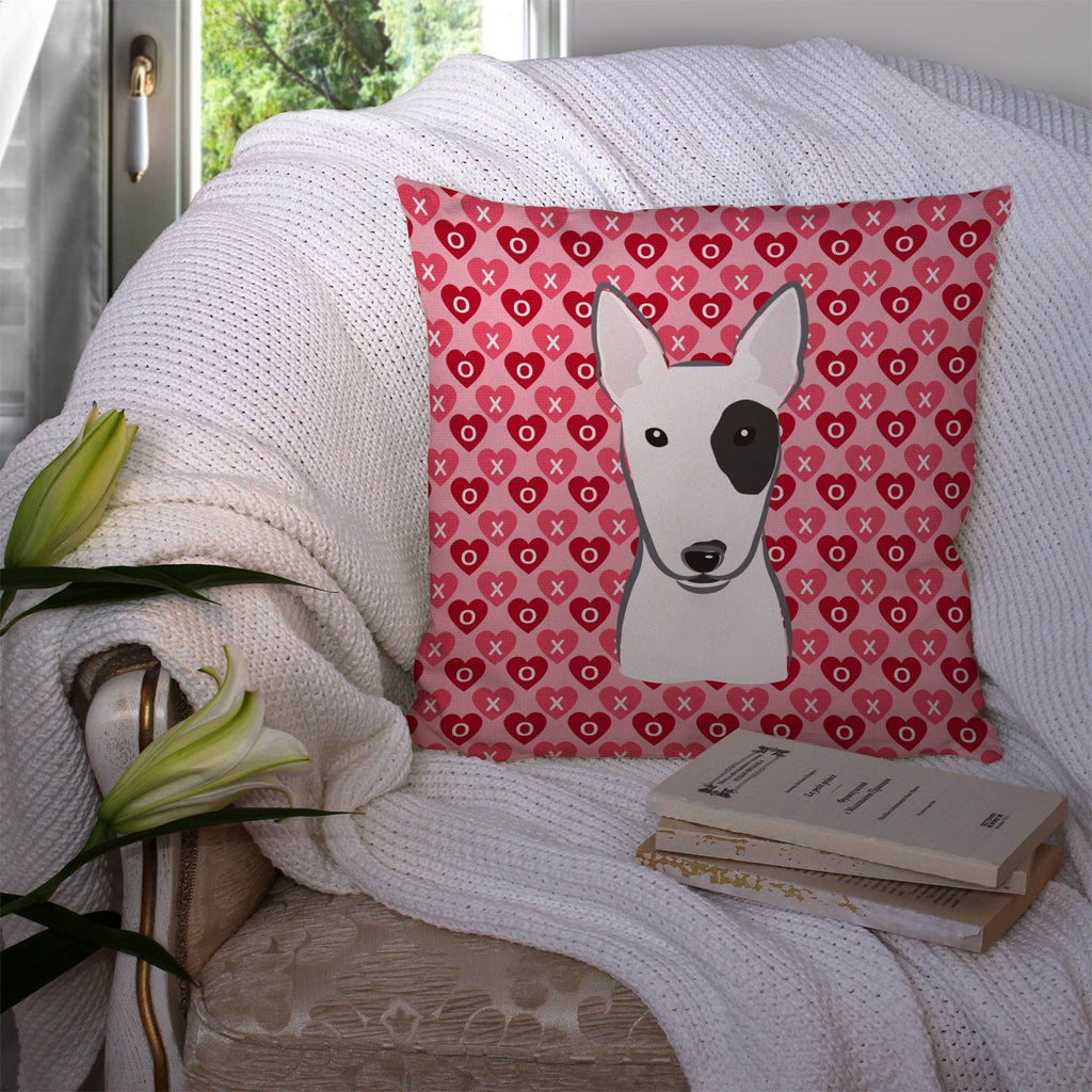 Bull Terrier Decorative Throw Pillow 14x14 Indoor Outdoor Accent Cushion, Fabric Cover with Insert for Sofa, Bed, Porch & Living Room