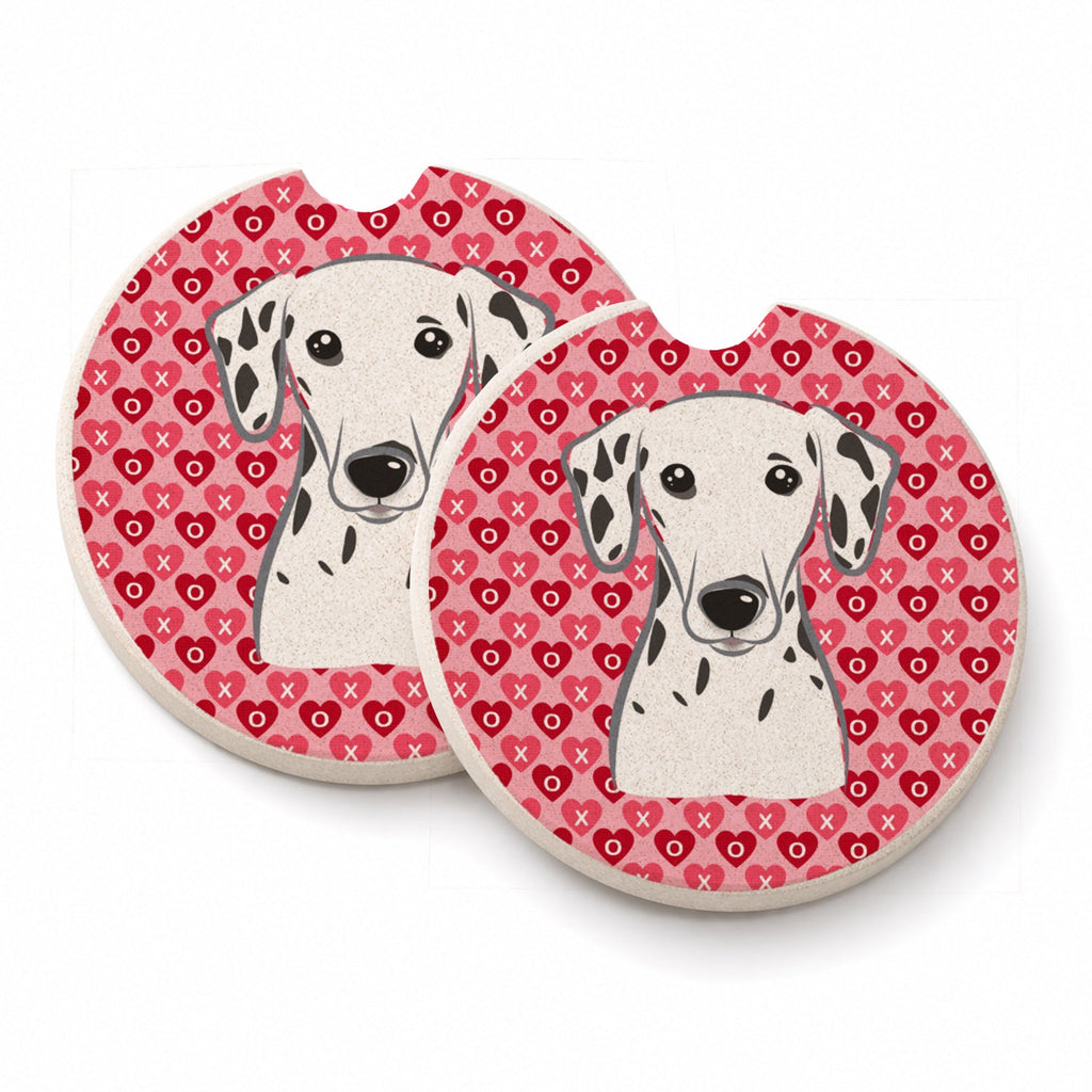 Dalmatian Set of 2 Cup Holder Car Coasters Absorbent Round Sandstone Coasters Gifts for Men or Women, 2.5, Multicolor