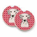 Dalmatian Set of 2 Cup Holder Car Coasters Absorbent Round Sandstone Coasters Gifts for Men or Women, 2.5, Multicolor