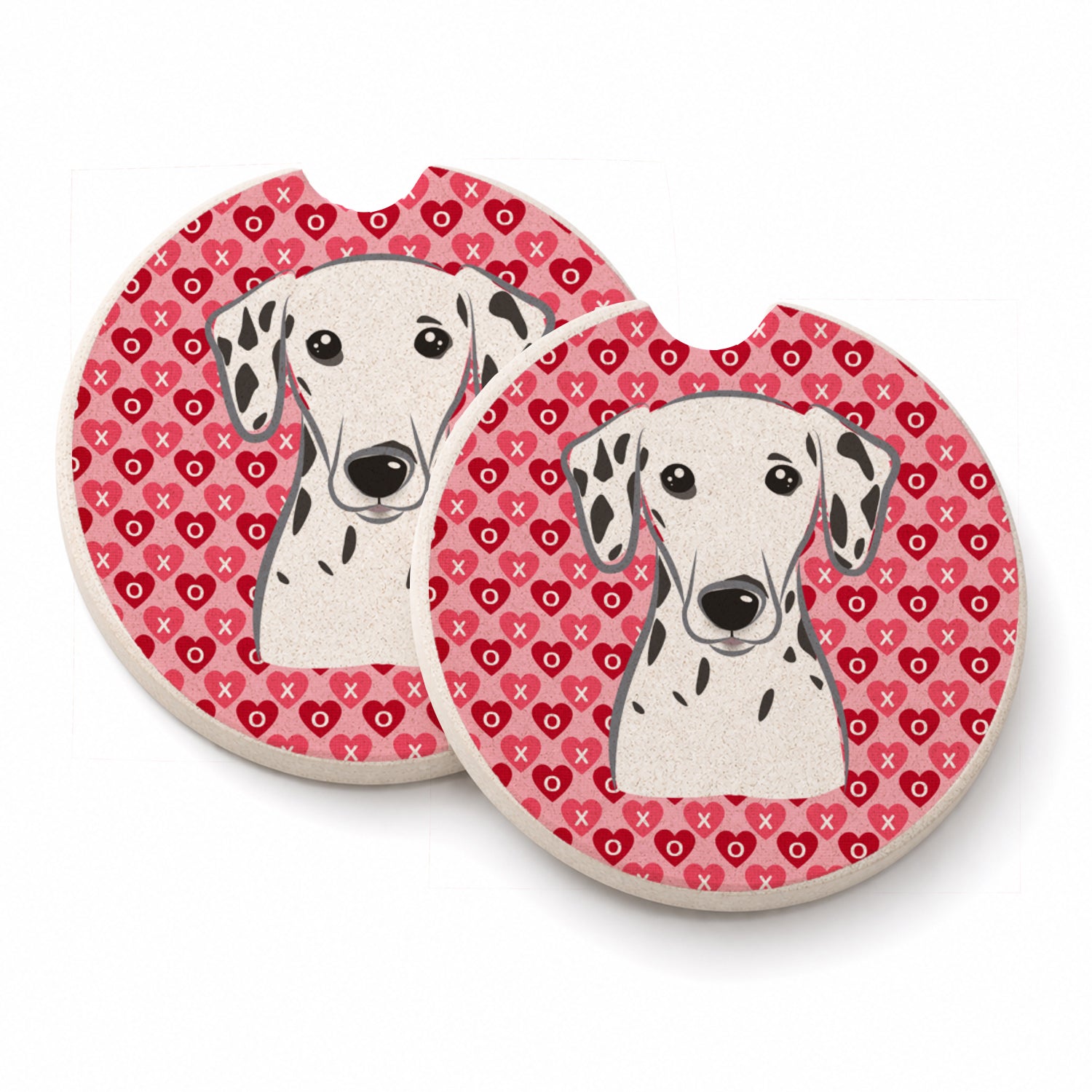 Dalmatian Set of 2 Cup Holder Car Coasters Absorbent Round Sandstone Coasters Gifts for Men or Women, 2.5, Multicolor