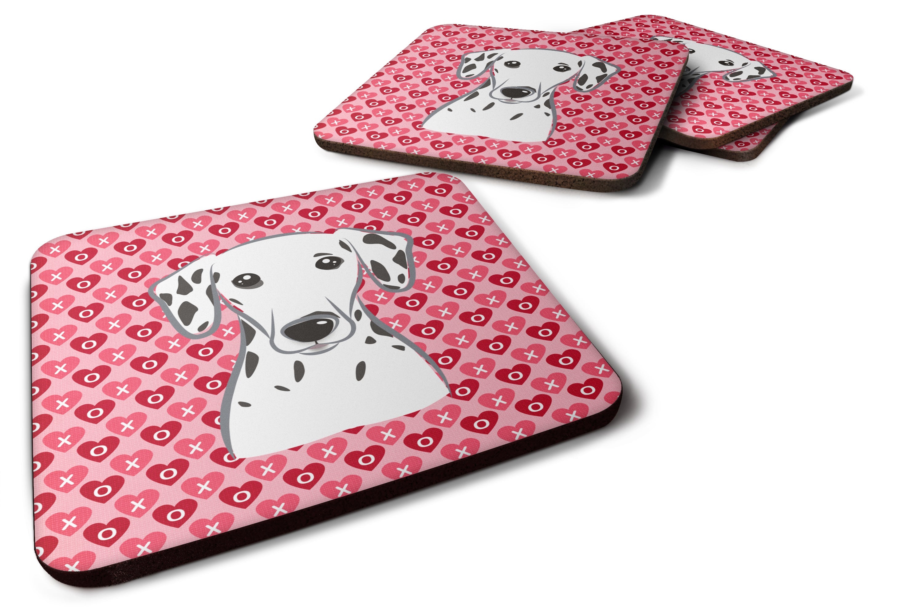 Dalmatian Foam Coasters Set of 4 Cup Coasters for Indoor Outdoor, Tabletop Protection, Anti Slip, Mouse pad Material