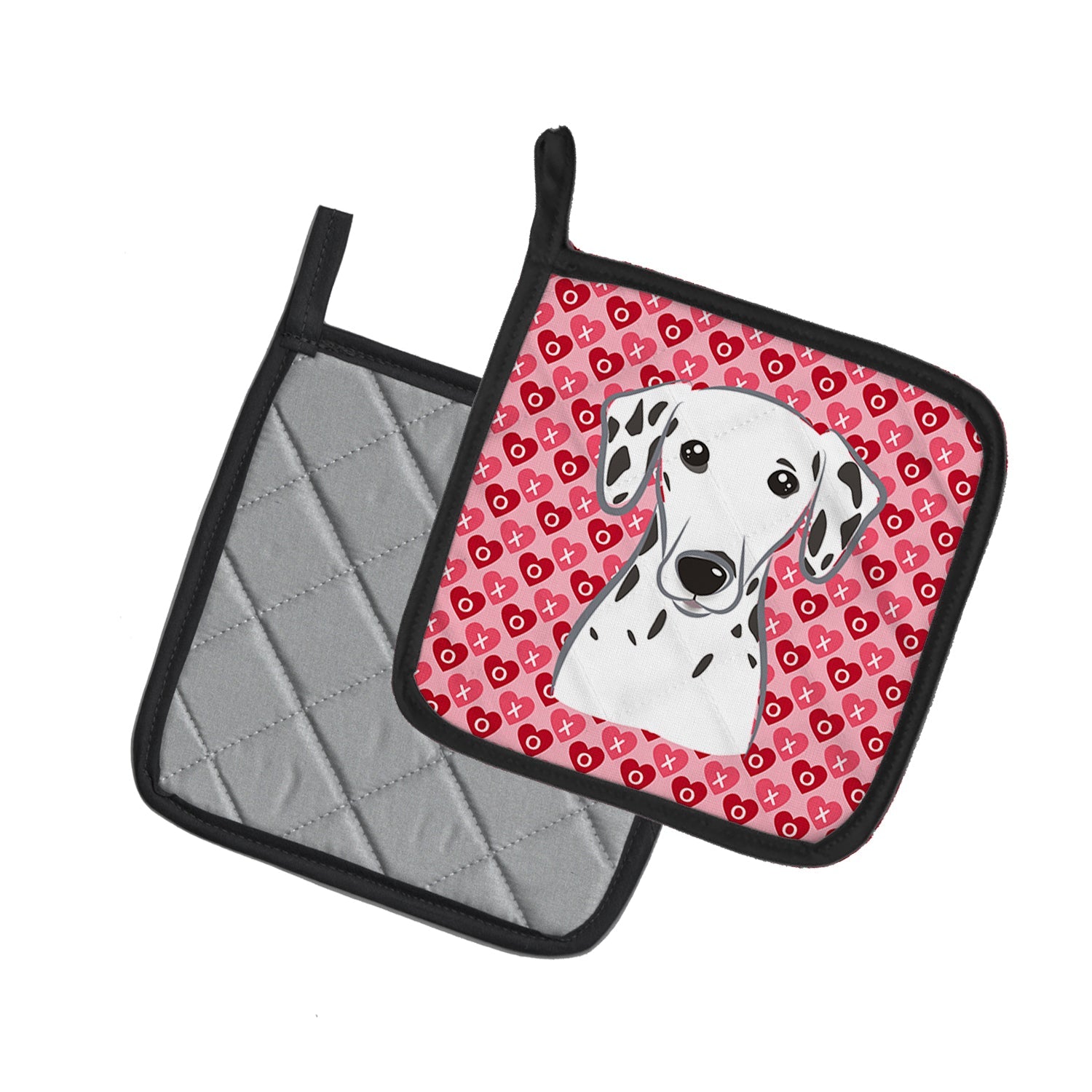 Dalmatian Pot Holder Set of 2 Heat Resistant Quilted Hot Pads 7.5 x 7.5 Inch, Insulated Kitchen Trivets for Cooking & Baking