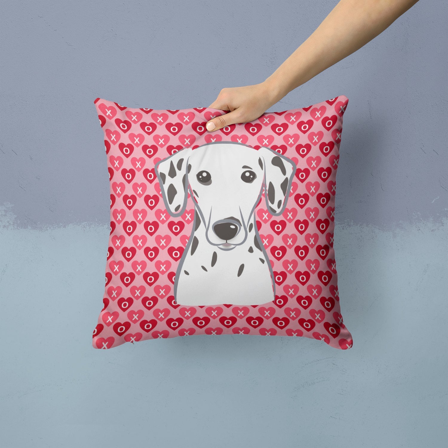 Dalmatian Decorative Throw Pillow 14x14 Indoor Outdoor Accent Cushion, Fabric Cover with Insert for Sofa, Bed, Porch & Living Room