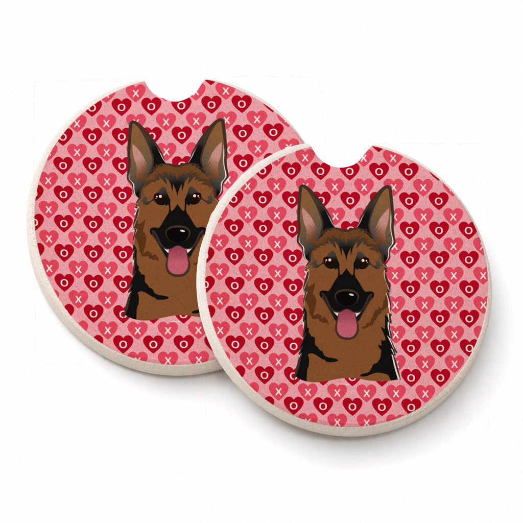 German Shepherd Set of 2 Cup Holder Car Coasters Absorbent Round Sandstone Coasters Gifts for Men or Women, 2.5, Multicolor