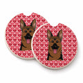 German Shepherd Set of 2 Cup Holder Car Coasters Absorbent Round Sandstone Coasters Gifts for Men or Women, 2.5, Multicolor