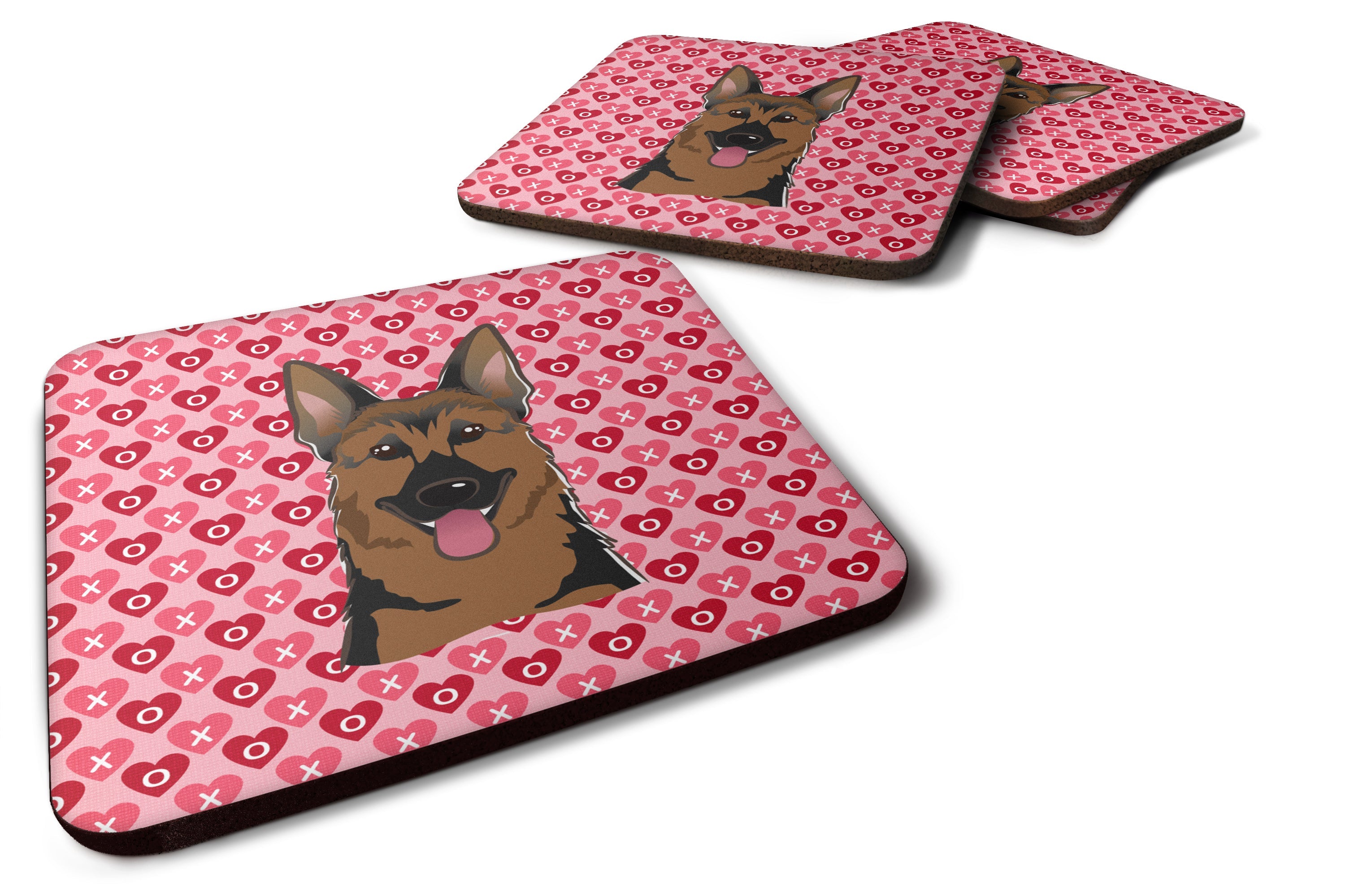 German Shepherd Foam Coasters Set of 4 Cup Coasters for Indoor Outdoor, Tabletop Protection, Anti Slip, Mouse pad Material