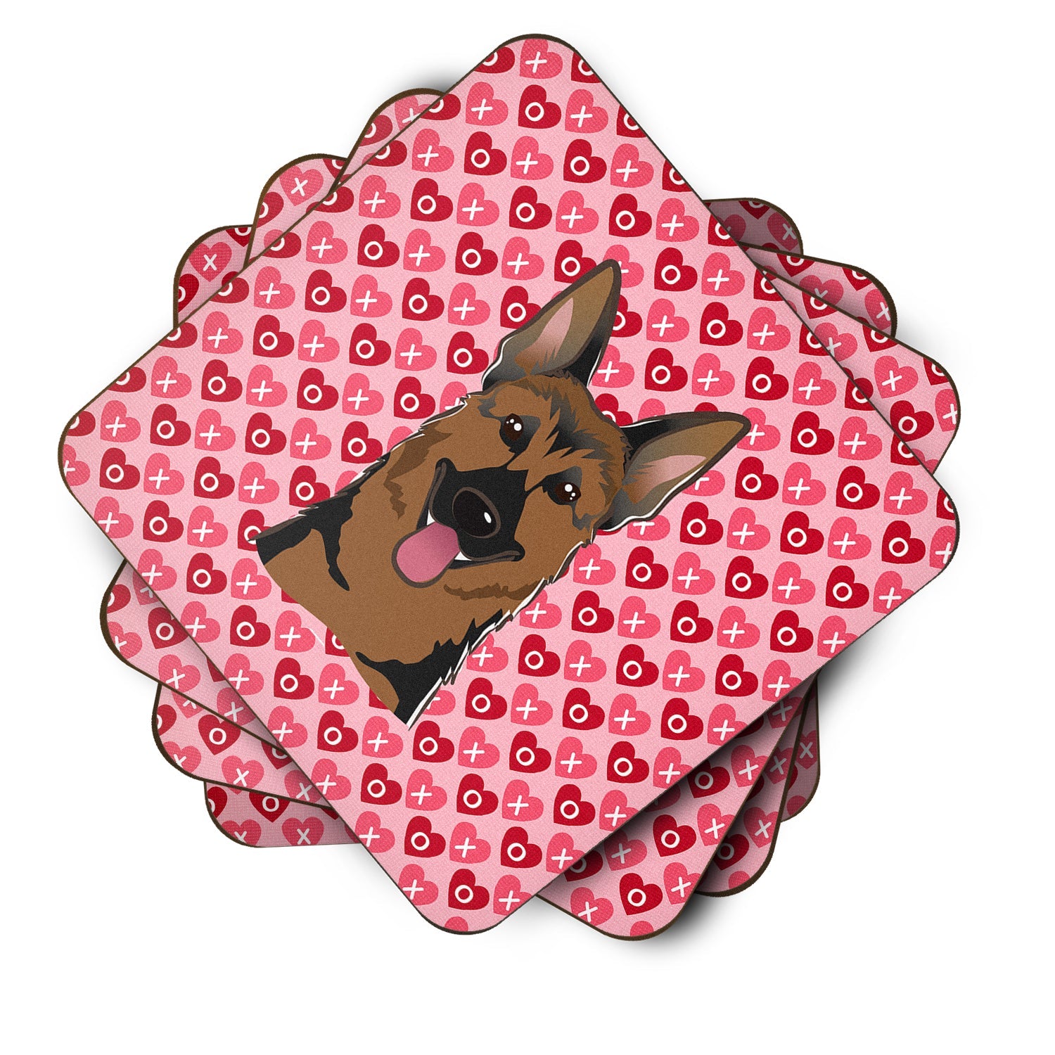 German Shepherd Foam Coasters Set of 4 Cup Coasters for Indoor Outdoor, Tabletop Protection, Anti Slip, Mouse pad Material