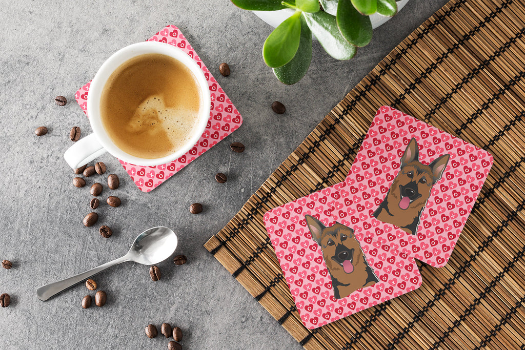 German Shepherd Foam Coasters Set of 4 Cup Coasters for Indoor Outdoor, Tabletop Protection, Anti Slip, Mouse pad Material