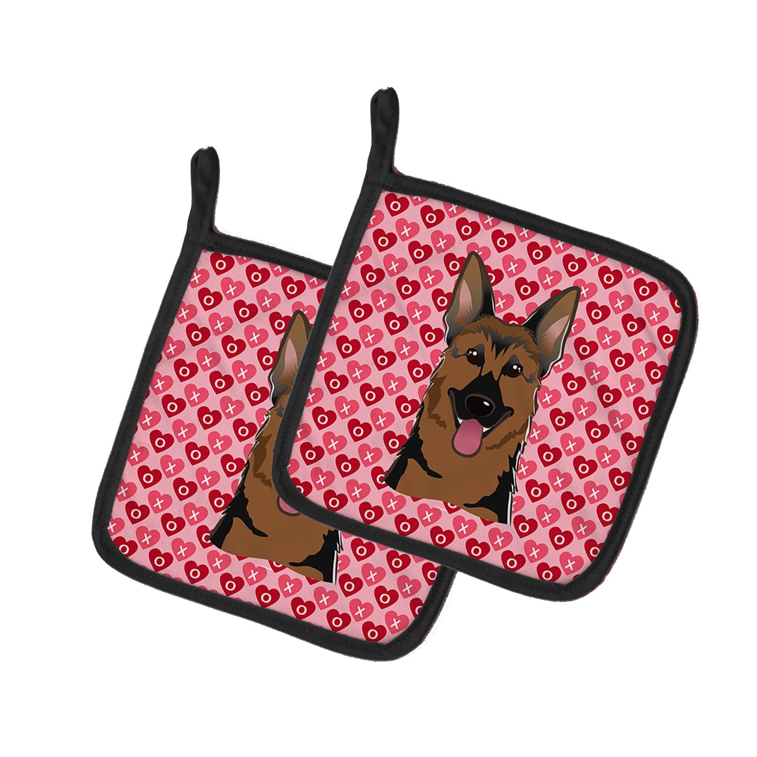 German Shepherd Pot Holder Set of 2 Heat Resistant Quilted Hot Pads 7.5 x 7.5 Inch, Insulated Kitchen Trivets for Cooking & Baking