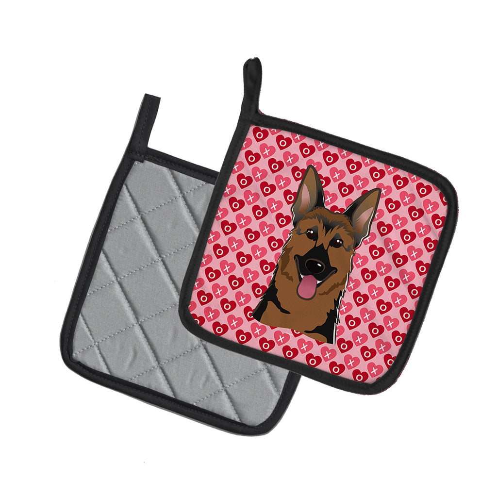 German Shepherd Pot Holder Set of 2 Heat Resistant Quilted Hot Pads 7.5 x 7.5 Inch, Insulated Kitchen Trivets for Cooking & Baking