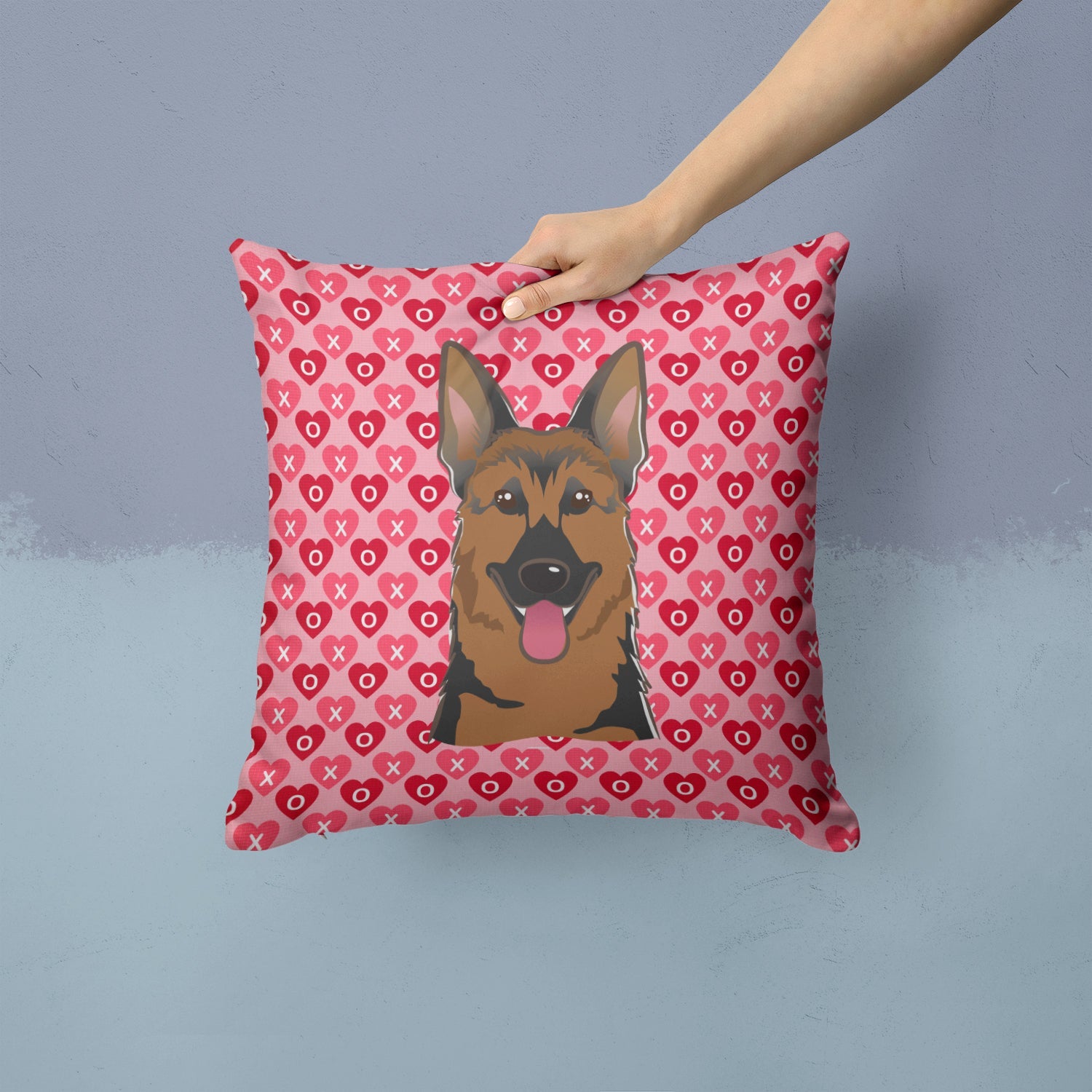 German Shepherd Decorative Throw Pillow 14x14 Indoor Outdoor Accent Cushion, Fabric Cover with Insert for Sofa, Bed, Porch & Living Room