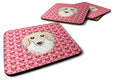 Longhair Creme Dachshund Foam Coasters Set of 4 Cup Coasters for Indoor Outdoor, Tabletop Protection, Anti Slip, Mouse pad Material