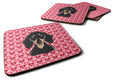 Smooth Black and Tan Dachshund Foam Coasters Set of 4 Cup Coasters for Indoor Outdoor, Tabletop Protection, Anti Slip, Mouse pad Material