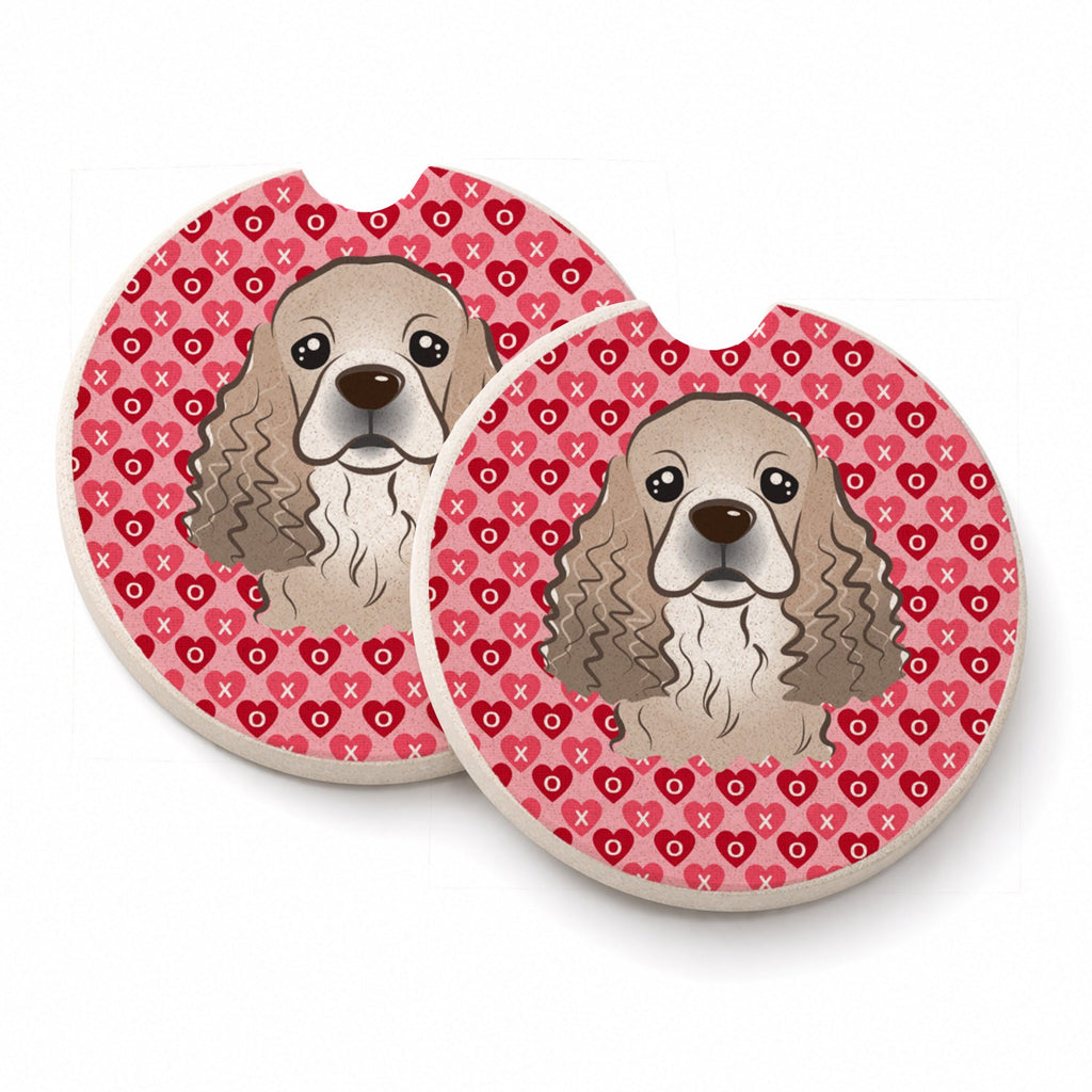 Cocker Spaniel Set of 2 Cup Holder Car Coasters Absorbent Round Sandstone Coasters Gifts for Men or Women, 2.5, Multicolor