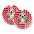 Cocker Spaniel Set of 2 Cup Holder Car Coasters Absorbent Round Sandstone Coasters Gifts for Men or Women, 2.5, Multicolor