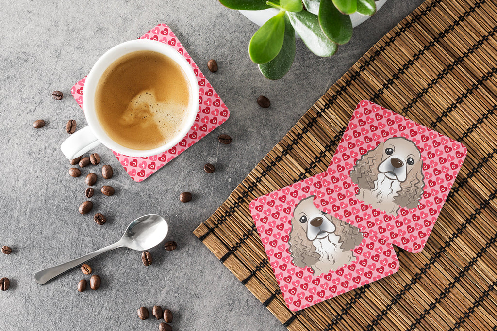 Cocker Spaniel Foam Coasters Set of 4 Cup Coasters for Indoor Outdoor, Tabletop Protection, Anti Slip, Mouse pad Material