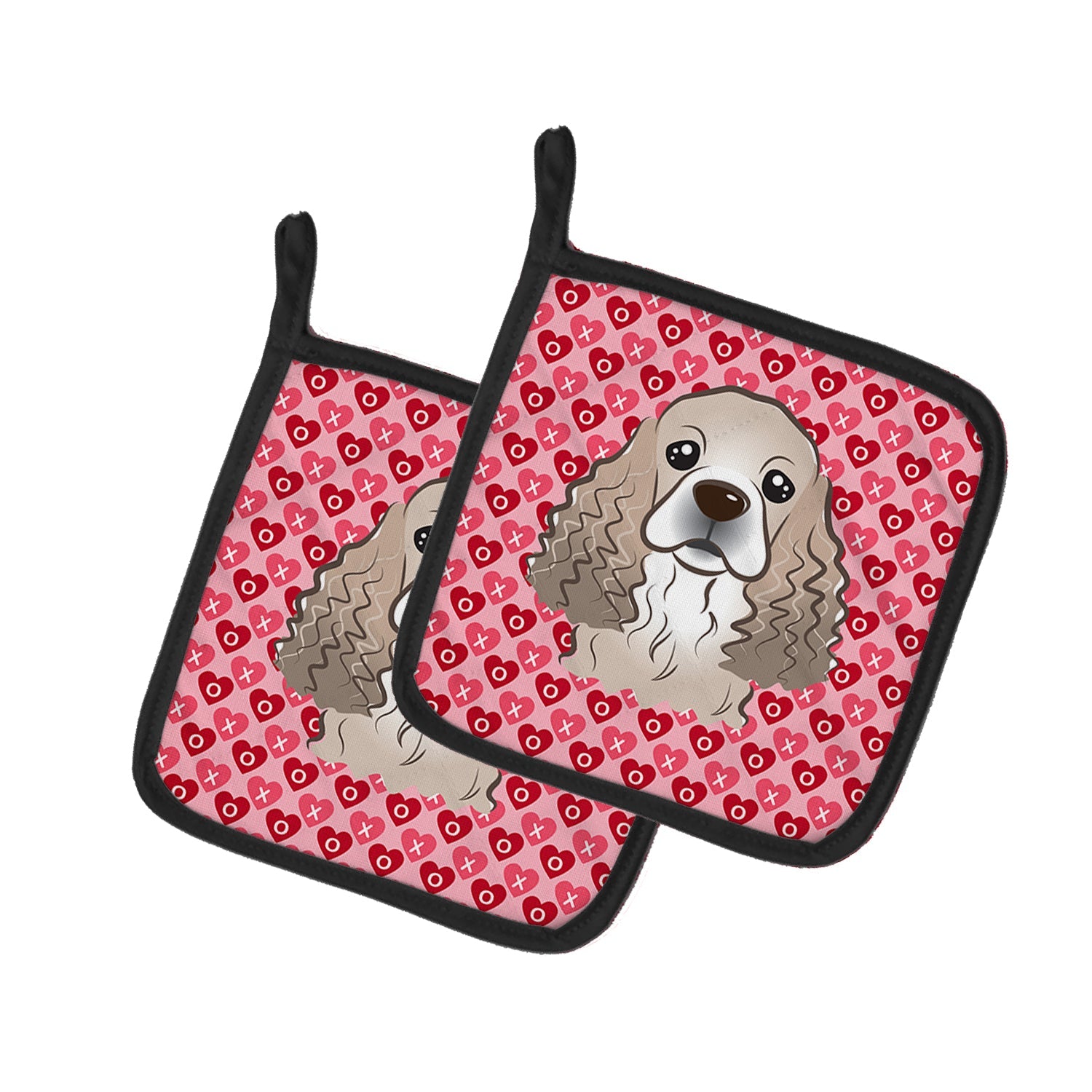Cocker Spaniel Pot Holder Set of 2 Heat Resistant Quilted Hot Pads 7.5 x 7.5 Inch, Insulated Kitchen Trivets for Cooking & Baking
