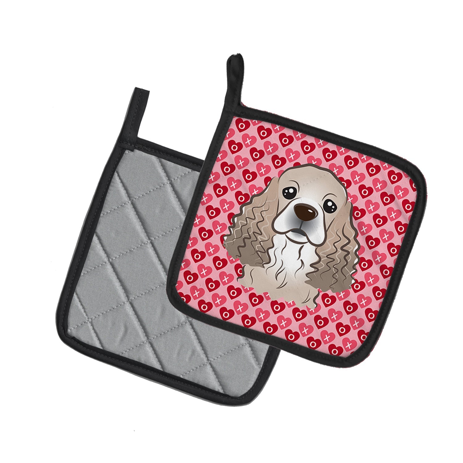 Cocker Spaniel Pot Holder Set of 2 Heat Resistant Quilted Hot Pads 7.5 x 7.5 Inch, Insulated Kitchen Trivets for Cooking & Baking