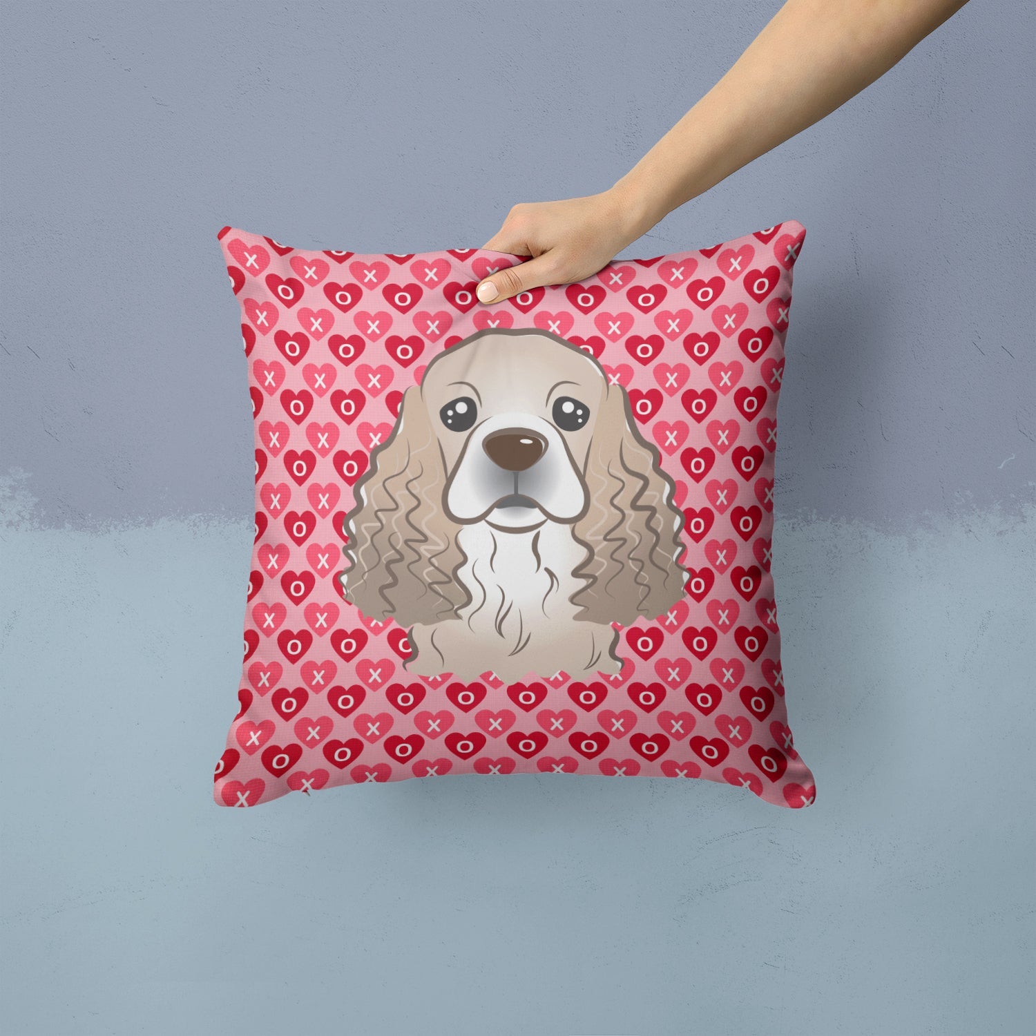 Cocker Spaniel Decorative Throw Pillow 14x14 Indoor Outdoor Accent Cushion, Fabric Cover with Insert for Sofa, Bed, Porch & Living Room