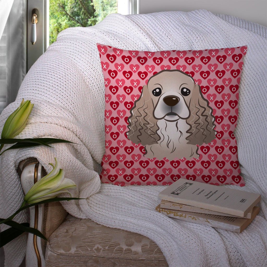 Cocker Spaniel Decorative Throw Pillow 14x14 Indoor Outdoor Accent Cushion, Fabric Cover with Insert for Sofa, Bed, Porch & Living Room