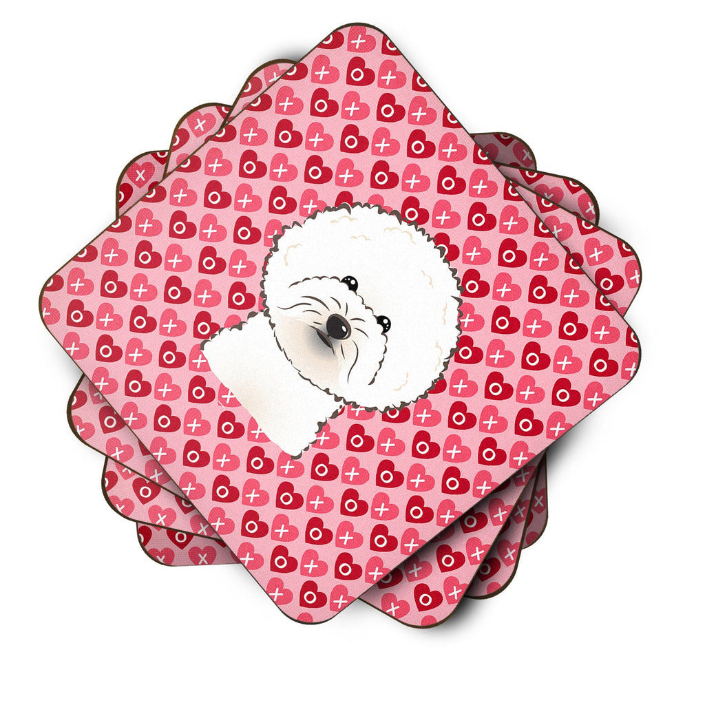 Bichon Frise Foam Coasters Set of 4 Cup Coasters for Indoor Outdoor, Tabletop Protection, Anti Slip, Mouse pad Material