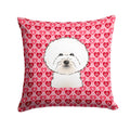 Bichon Frise Decorative Throw Pillow 14x14 Indoor Outdoor Accent Cushion, Fabric Cover with Insert for Sofa, Bed, Porch & Living Room