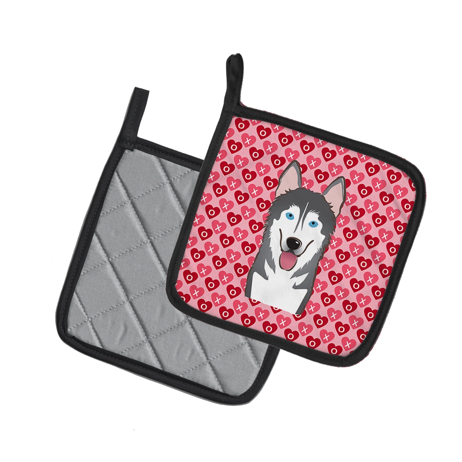 Alaskan Malamute Pot Holder Set of 2 Heat Resistant Quilted Hot Pads 7.5 x 7.5 Inch, Insulated Kitchen Trivets for Cooking & Baking