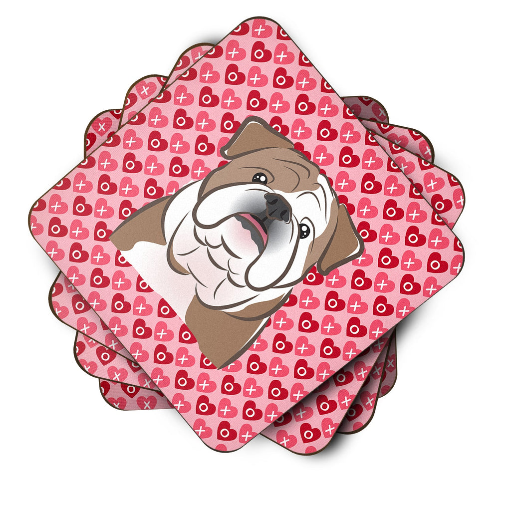 English Bulldog  Foam Coasters Set of 4 Cup Coasters for Indoor Outdoor, Tabletop Protection, Anti Slip, Mouse pad Material