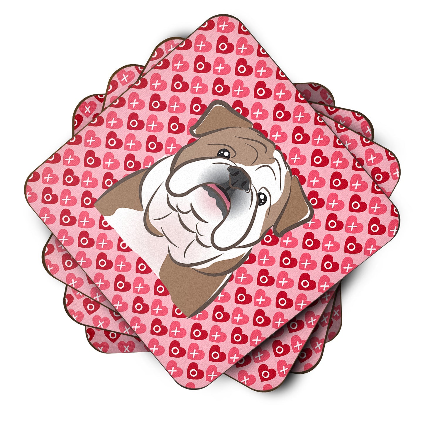 English Bulldog  Foam Coasters Set of 4 Cup Coasters for Indoor Outdoor, Tabletop Protection, Anti Slip, Mouse pad Material