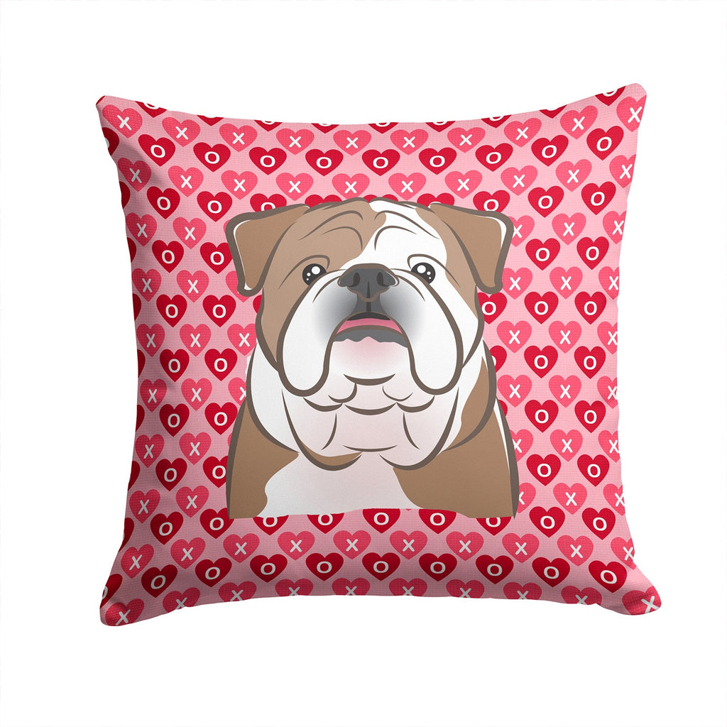 English Bulldog  Decorative Throw Pillow 14x14 Indoor Outdoor Accent Cushion, Fabric Cover with Insert for Sofa, Bed, Porch & Living Room