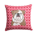 English Bulldog  Decorative Throw Pillow 14x14 Indoor Outdoor Accent Cushion, Fabric Cover with Insert for Sofa, Bed, Porch & Living Room