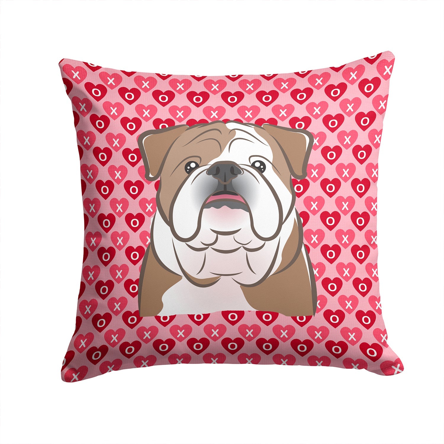 English Bulldog  Decorative Throw Pillow 14x14 Indoor Outdoor Accent Cushion, Fabric Cover with Insert for Sofa, Bed, Porch & Living Room