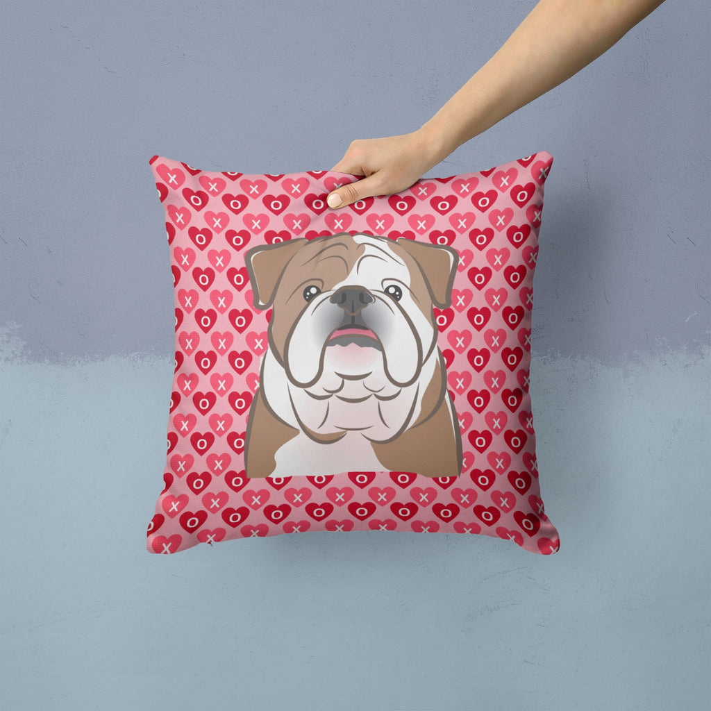 English Bulldog  Decorative Throw Pillow 14x14 Indoor Outdoor Accent Cushion, Fabric Cover with Insert for Sofa, Bed, Porch & Living Room