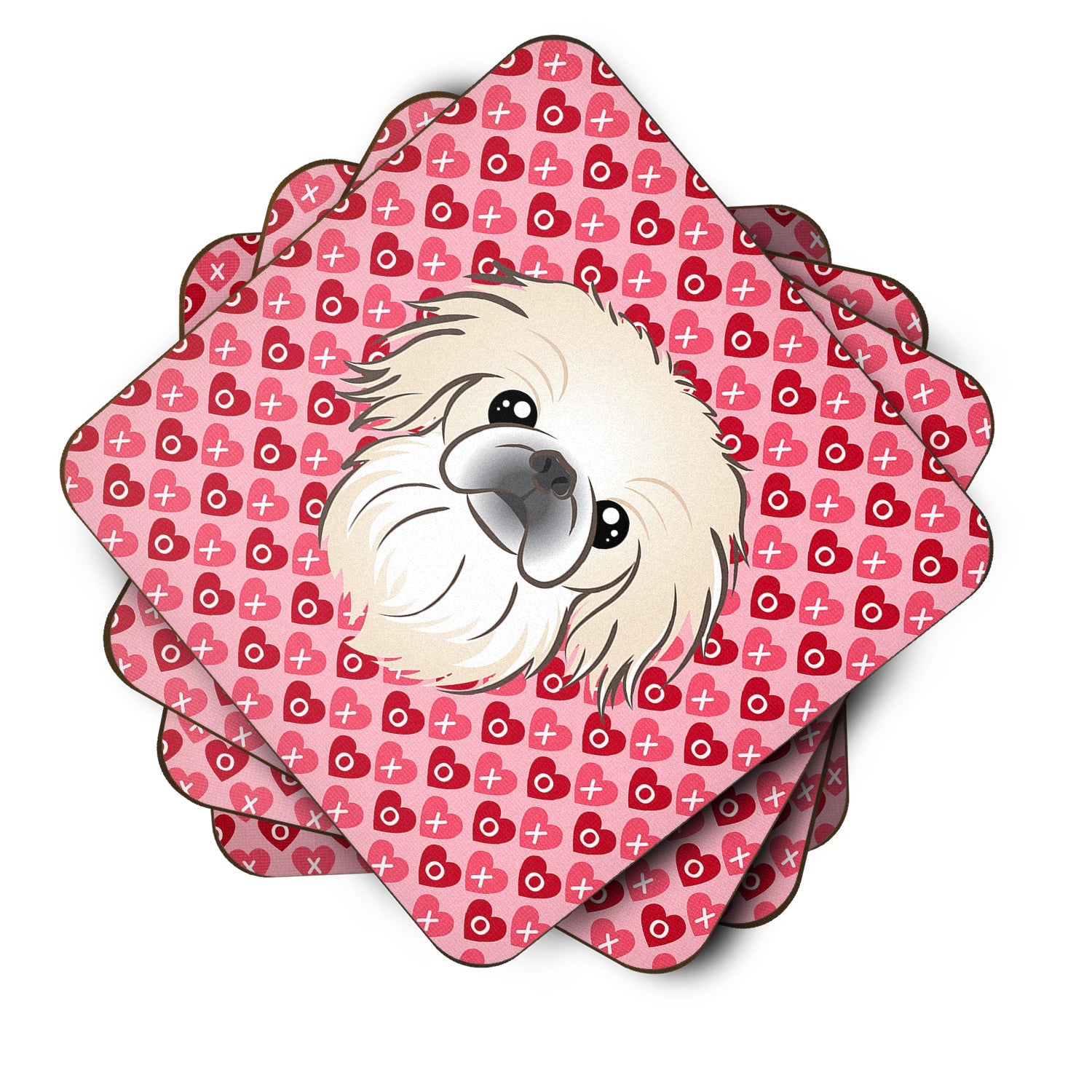 Pekingese Foam Coasters Set of 4 Cup Coasters for Indoor Outdoor, Tabletop Protection, Anti Slip, Mouse pad Material