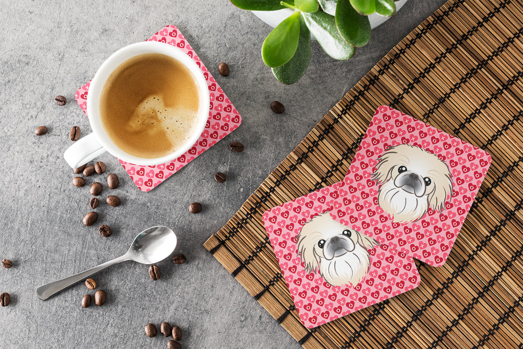 Pekingese Foam Coasters Set of 4 Cup Coasters for Indoor Outdoor, Tabletop Protection, Anti Slip, Mouse pad Material