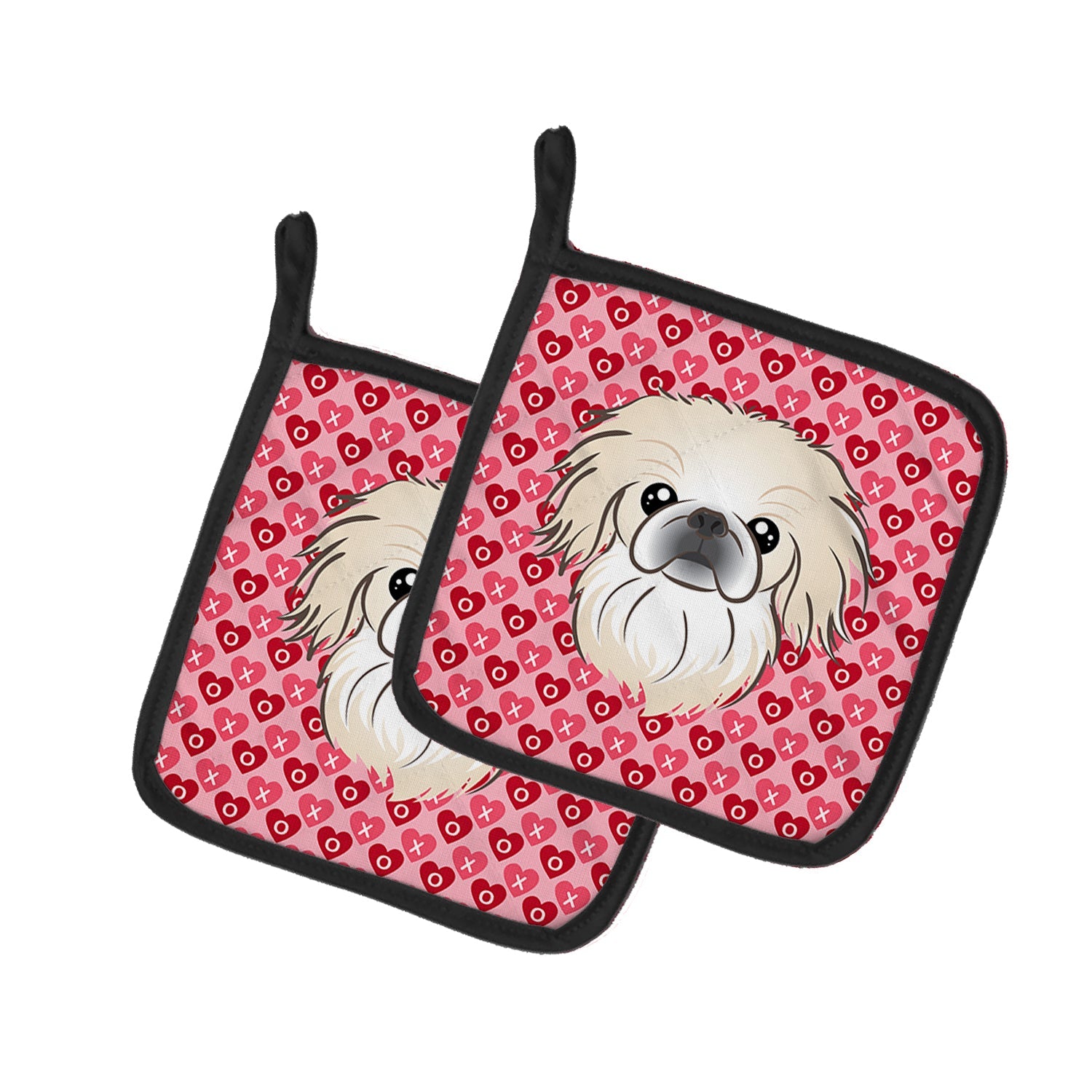 Pekingese Pot Holder Set of 2 Heat Resistant Quilted Hot Pads 7.5 x 7.5 Inch, Insulated Kitchen Trivets for Cooking & Baking