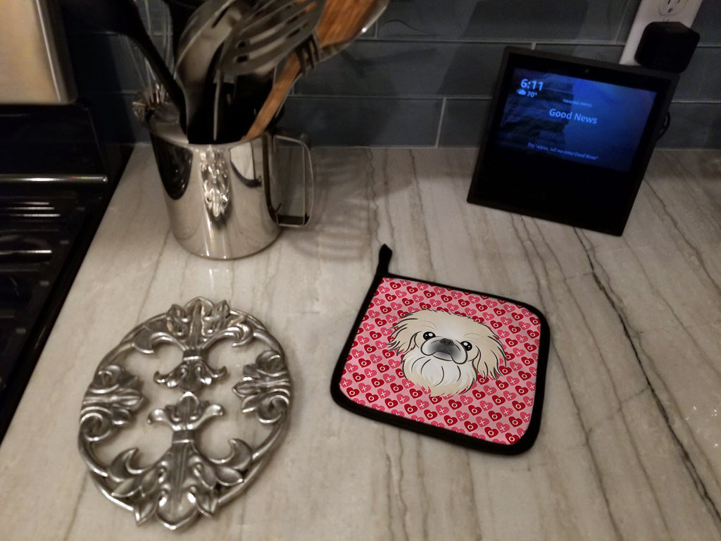 Pekingese Pot Holder Set of 2 Heat Resistant Quilted Hot Pads 7.5 x 7.5 Inch, Insulated Kitchen Trivets for Cooking & Baking
