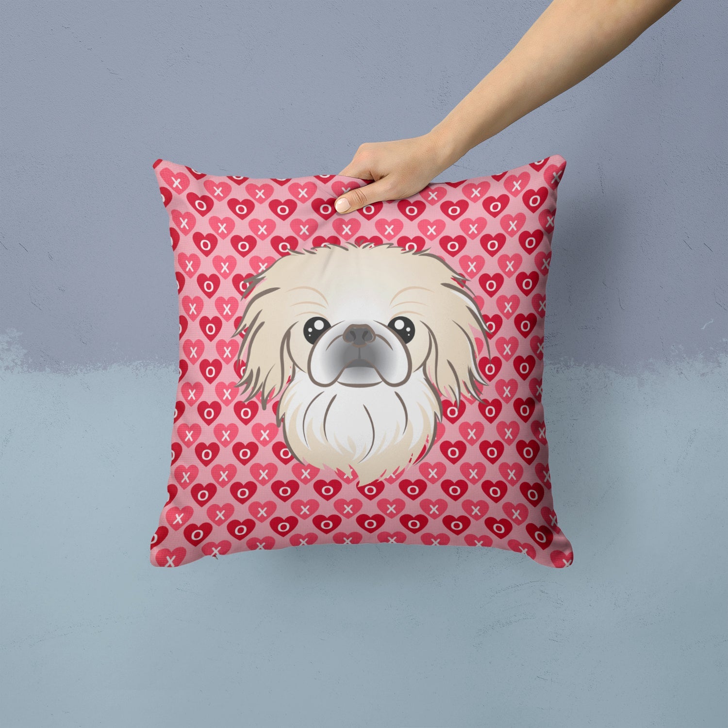Pekingese Decorative Throw Pillow 14x14 Indoor Outdoor Accent Cushion, Fabric Cover with Insert for Sofa, Bed, Porch & Living Room
